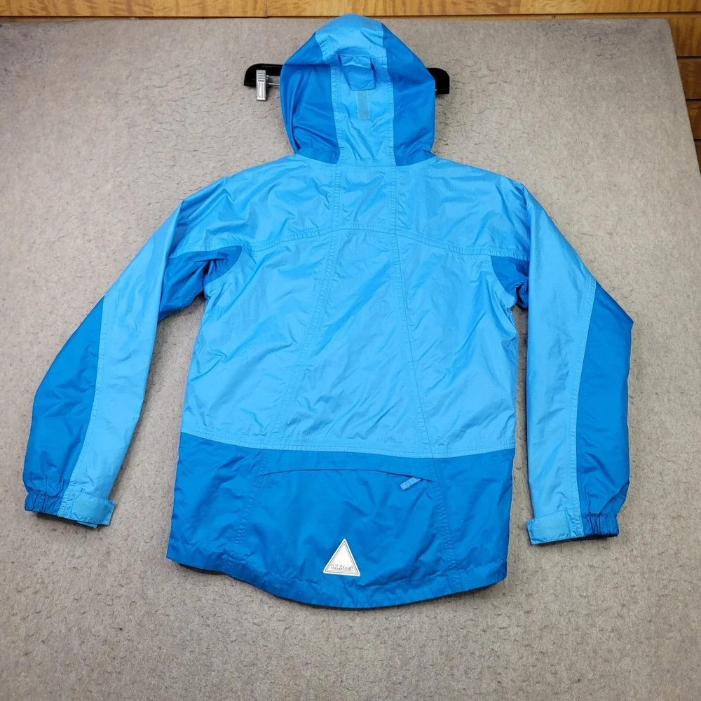 LL Bean Jacket Kids L‎ 14-16 Full Zip Hooded Raincoat Microfleece Lined 248055